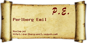 Perlberg Emil névjegykártya